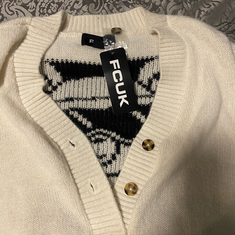 Cream Button Cardigan Sweater